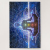 YOGA MEDITATION IN LOTUS POSITION WITH CHAKRA PUZZLE (Vertikal)