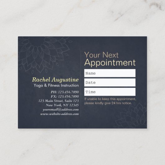 Yoga Meditation Instructor 10 Class Pass Treuekarte (Rückseite)