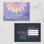Yoga Meditation Instructor 10 Class Pass Treuekarte (Vorne/Hinten)