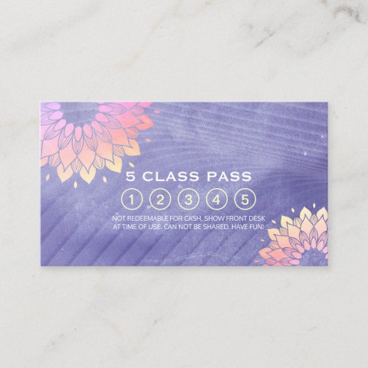 Yoga Meditation Instructor 5 Class Pass Treuekarte (Vorderseite)