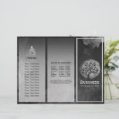 Yoga Meditation Instructor B&W Tree Logo Tri-Falte (Stehend Vorderseite)