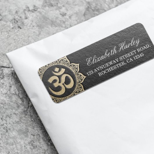 YOGA Meditation Instructor Black & Gold OM Mandala