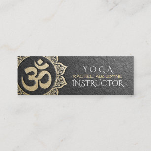 YOGA Meditation Instructor Black Gold OM Mandala Mini Visitenkarte