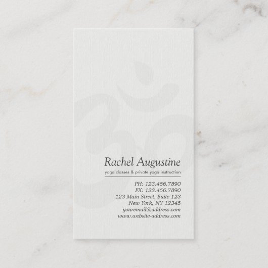 YOGA Meditation Instructor Black Gold OM Mandala Visitenkarte (Rückseite)