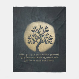 Yoga Meditation Instructor Black Gold Tree Quotes Fleecedecke