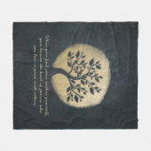 Yoga Meditation Instructor Black Gold Tree Quotes Fleecedecke (Vorderseite (Horizontal))