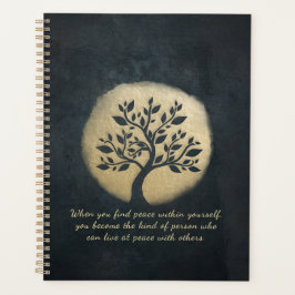 Yoga Meditation Instructor Black Gold Tree Quotes Planer