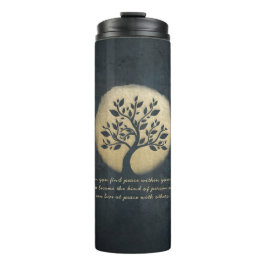 Yoga Meditation Instructor Black Gold Tree Quotes Thermosbecher