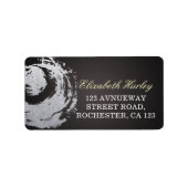 Yoga Meditation Instructor Black Silver ZEN Symbol Adressaufkleber (Vorne)