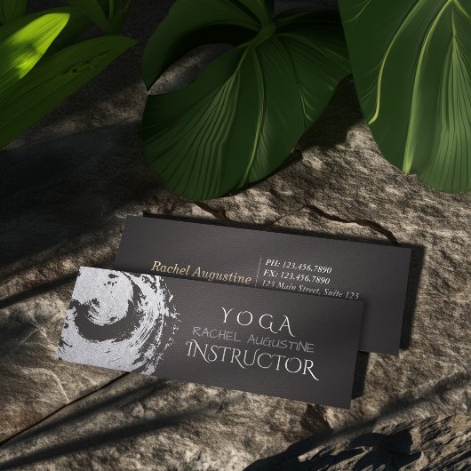 Yoga Meditation Instructor Black Silver ZEN Symbol Mini Visitenkarte
