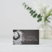 Yoga Meditation Instructor Black Silver ZEN Symbol Visitenkarte (Stehend Vorderseite)