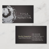 Yoga Meditation Instructor Black Silver ZEN Symbol Visitenkarte (Vorne/Hinten)
