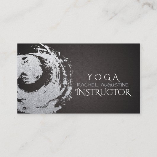 Yoga Meditation Instructor Black Silver ZEN Symbol Visitenkarte (Vorderseite)
