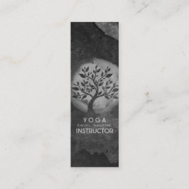 Yoga Meditation Instructor Black & White Tree Logo Mini Visitenkarte