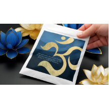 Yoga Meditation Instructor Blue and Gold OM Symbol