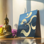 Yoga Meditation Instructor Blue and Gold OM Symbol Quadratische Wanduhr