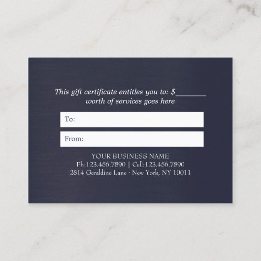 Yoga Meditation Instructor Blue and Gold OM Symbol Rabattkarte (Rückseite)