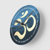 Yoga Meditation Instructor Blue and Gold OM Symbol Runde Wanduhr (Winkel)