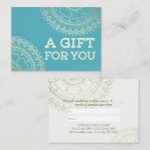 Yoga Meditation Instructor Blue Gold Mandala Gesch Rabattkarte (Vorne/Hinten)