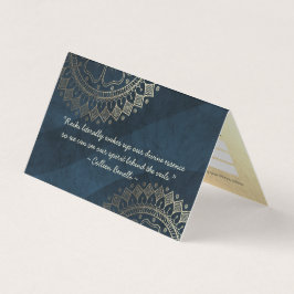 Yoga Meditation Instructor Blue Gold Mandala Preis Visitenkarten
