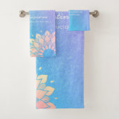 Yoga Meditation Instructor Blue Gold Mandala Zitat Badhandtuch Set (Insitu)