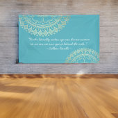 Yoga Meditation Instructor Blue Gold Mandala Zitat Banner