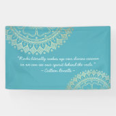 Yoga Meditation Instructor Blue Gold Mandala Zitat Banner (Horizontal)