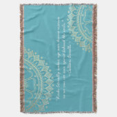 Yoga Meditation Instructor Blue Gold Mandala Zitat Decke (Vorderseite Vertikal)