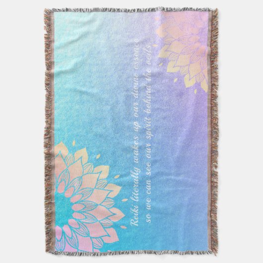 Yoga Meditation Instructor Blue Gold Mandala Zitat Decke (Vorderseite Vertikal)