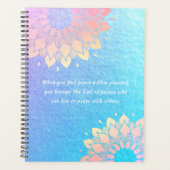 Yoga Meditation Instructor Blue Gold Mandala Zitat Planer (Vorderseite)