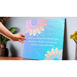 Yoga Meditation Instructor Blue Gold Mandala Zitat Poster