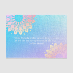 Yoga Meditation Instructor Blue Gold Mandala Zitat Seidenpapier