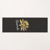 Yoga Meditation Instructor Chic Black & Gold Lotus Yogamatte (Vorderseite (Horizontal))