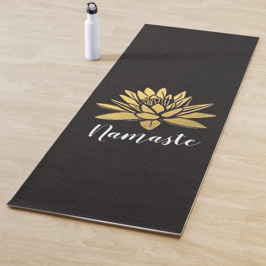 Yoga Meditation Instructor Chic Black & Gold Lotus Yogamatte (Beispiel)