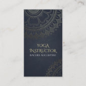 Yoga Meditation Instructor Chic Black Gold Mandala Visitenkarte (Vorderseite)