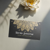 YOGA Meditation Instructor Chic Black Gold Mandala Visitenkarte