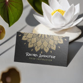 YOGA Meditation Instructor Chic Black Gold Mandala Visitenkarte