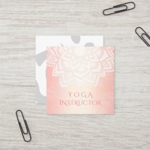 YOGA Meditation Instructor Chic Rose Gold Mandala Quadratische Visitenkarte