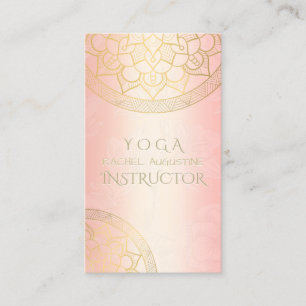 YOGA Meditation Instructor Chic Rose Gold Mandala Visitenkarte
