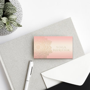 YOGA Meditation-Instructor Chic Rose Gold Mandala Visitenkarte