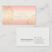 YOGA Meditation Instructor Chic Rose Gold Mandala Visitenkarte (Vorne/Hinten)