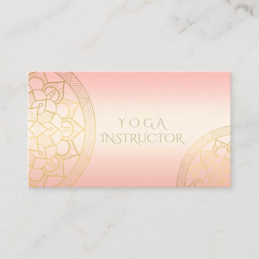 YOGA Meditation Instructor Chic Rose Gold Mandala Visitenkarte (Vorderseite)