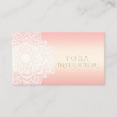 YOGA Meditation Instructor Chic Rose Gold Mandala Visitenkarte (Vorderseite)