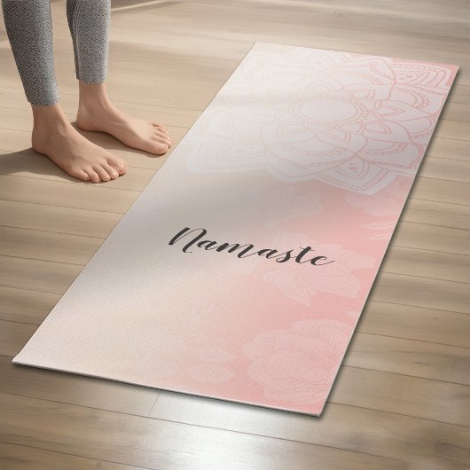 YOGA Meditation Instructor Chic Rose Gold Mandala Yogamatte