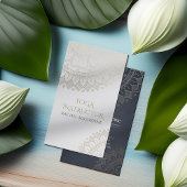 Yoga Meditation Instructor Chic White Gold Mandala Visitenkarte