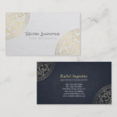 Yoga Meditation Instructor Chic White Gold Mandala Visitenkarte (Vorne/Hinten)