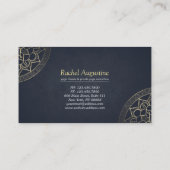 Yoga Meditation Instructor Chic White Gold Mandala Visitenkarte (Rückseite)