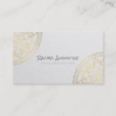 Yoga Meditation Instructor Chic White Gold Mandala Visitenkarte (Vorderseite)