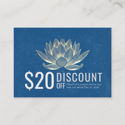 YOGA Meditation Instructor Discount Coupon Lotus (Vorderseite)
