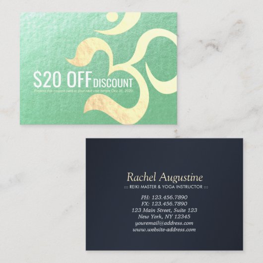 Yoga Meditation Instructor Discount Coupon Om Sign (Vorne/Hinten)